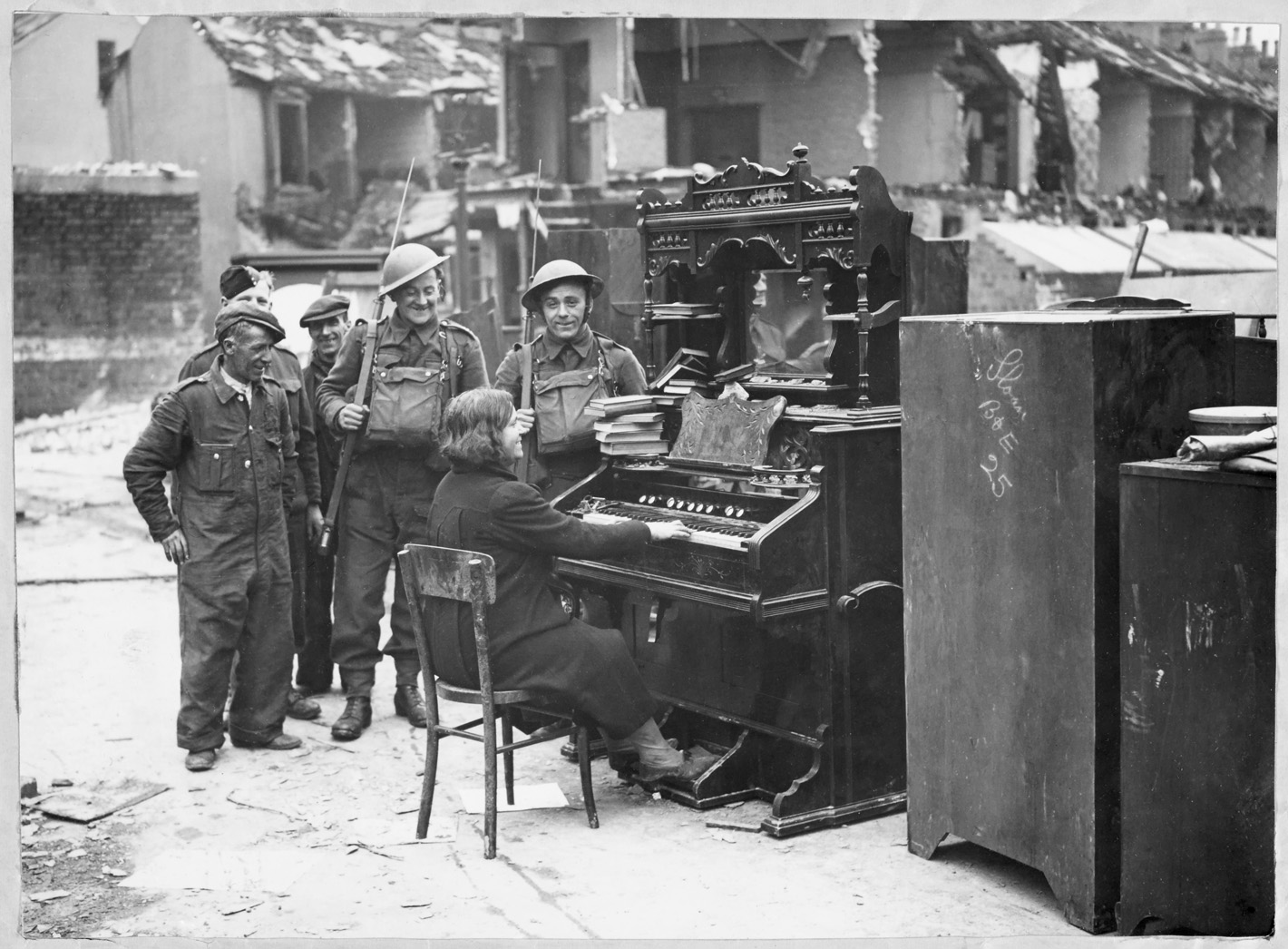 Damage on York Road, Belfast, photographed on 16 April 1941 following the Easter Tuesday raid.