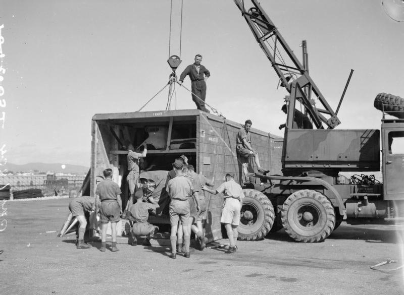 Spitfires for Malta are unpacked at North Front, Gibraltar, after arriving on 29 September 1942; the Special Erection Party had the shipment ready for dispatch by 11 October.